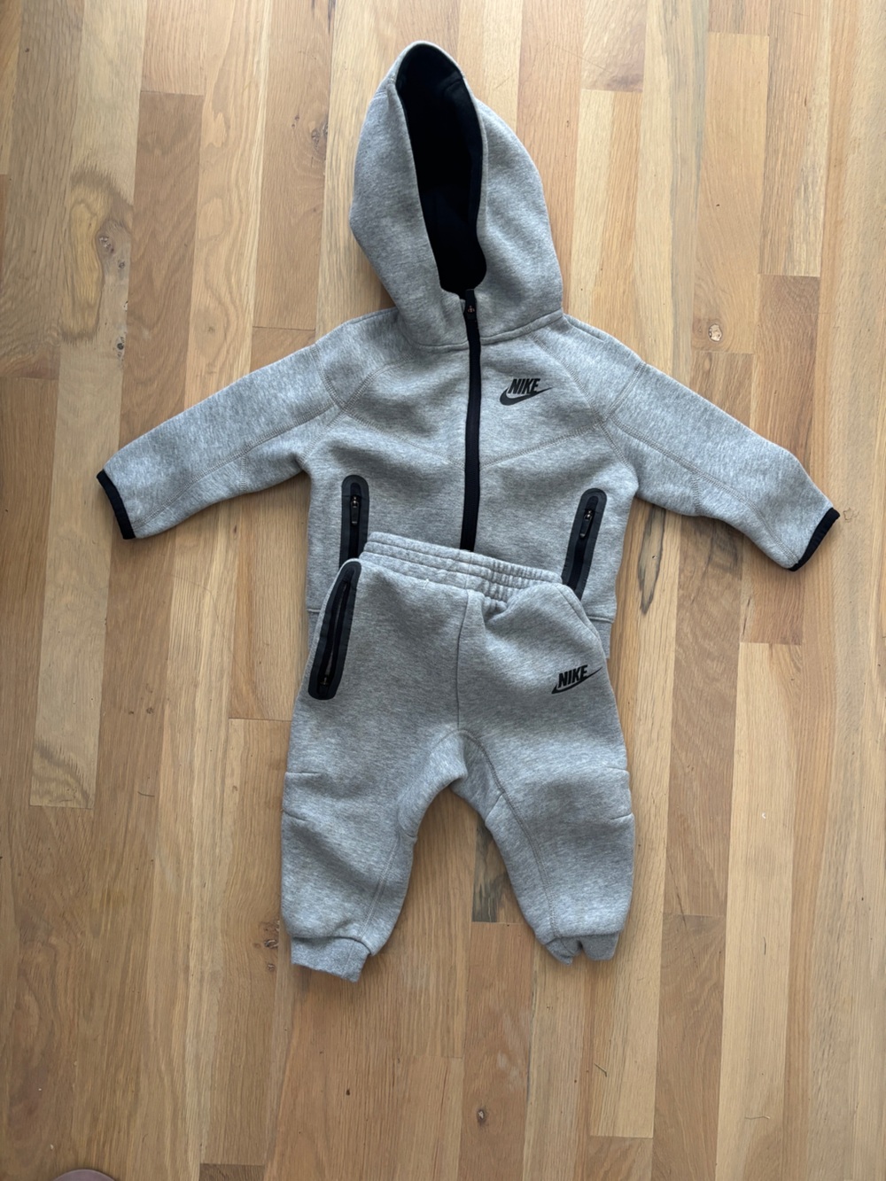 18m Nike Grey Baby Hooded jogger set jacket & pants